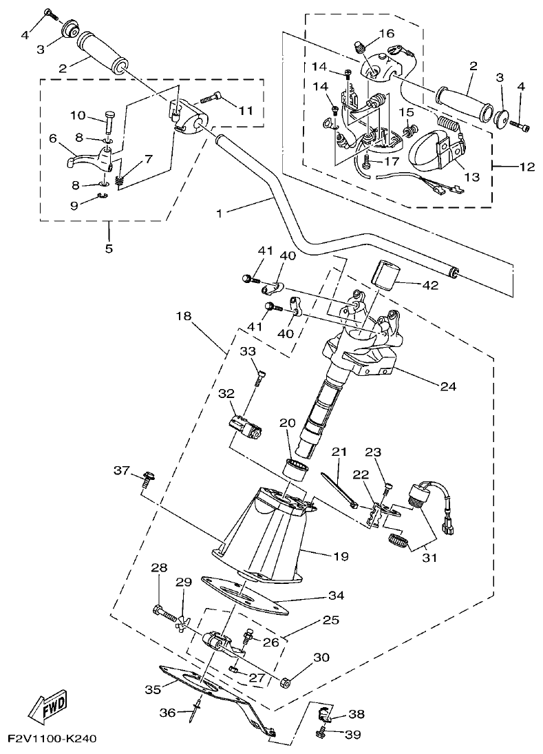 Yamaha VX700WAVERUNNER STEERING 1 parts diagram